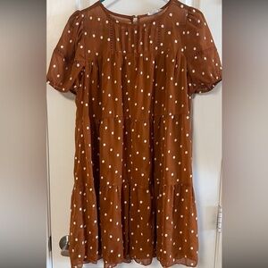 Blu Pepper Terracotta and Cream Polka Dot Dress!